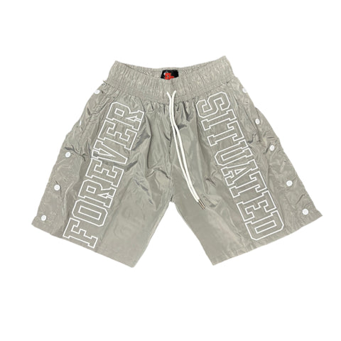 Forever Situated - FS Nylon Track Shorts Grey