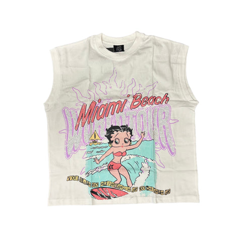 Forever Situated - Miami Beach Sleeveless White Tee