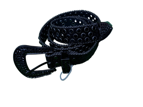BLACK RHINESTONE BELT
