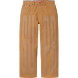 Inset Spellout Baggy Jean (Brown)