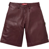 Leather Double Knee Painter Short (Burgundy)