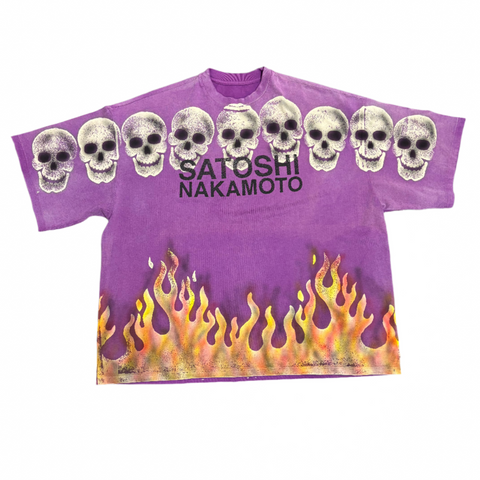 SATOSHI NAKAMOTO LOST BOYS TEE PURPLE