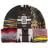 Patchwork Beanie (Brown)