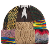 Patchwork Beanie (Brown)