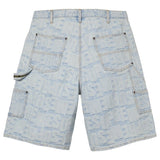 Repeat Jacquard Double Knee Denim Short (Light Wash)