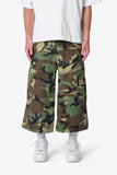 Extra Long Nylon Cargo Shorts (Camo)