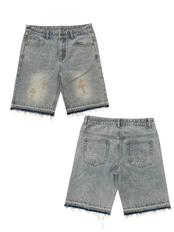 RAW EDGE / EMBELLISHED JORTS