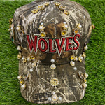 Camo Wolves Rhinestone Snapback