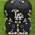 Black Yankees Rhinestone Snapback