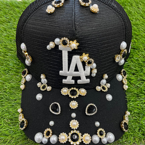 Black Yankees Rhinestone Snapback