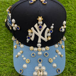 Blue Yankee Rhinestone Snapback