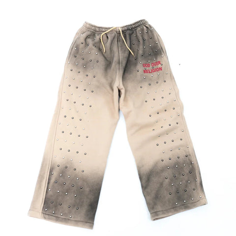 GOD OVER RELIGION “ Studded Sweats"