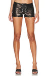 Leather Micro Lace Up Shorts