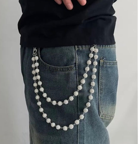 DOUBLE CRYSTAL WALLET CHAIN