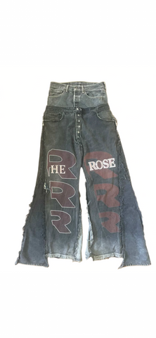 Double Waist He Rose Flared Denim