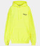 Logo Cotton Hoodie Neon Yellow