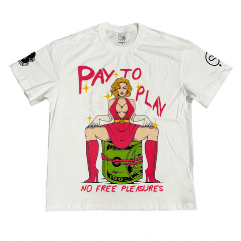 White Pay To Play Tee