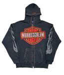 MURD333R.FM 'CHOP333R' BLACK ZIP UP HOODIE