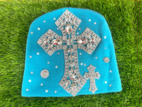 BILLIONAIRE DREAMS CYAN BLUE BEANIE