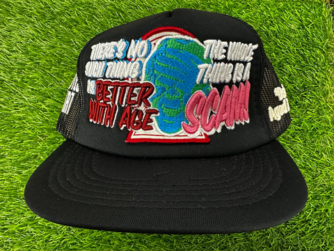 SCAM BLACK TRUCKER HAT