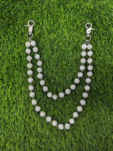 Silver Beaded Wallet Chain