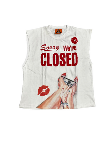 "Sorry We're CLOSED" Cut Sleeves Tee
