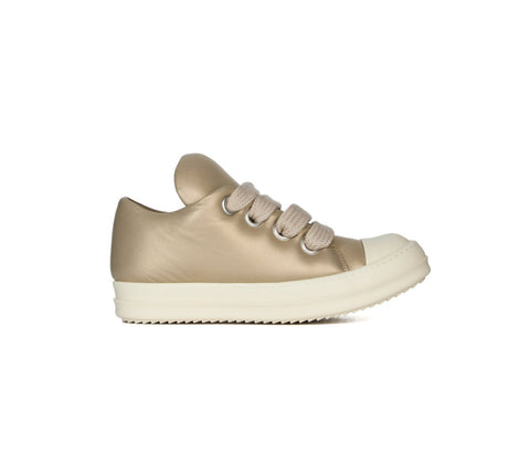 RICK OWENS Metallic Jumbo Lace Low Gold Sneakers