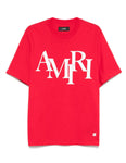 Amiri Staggered Logo Red Tee