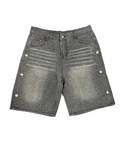 Rhinestone Vintage Wash Gray Jorts