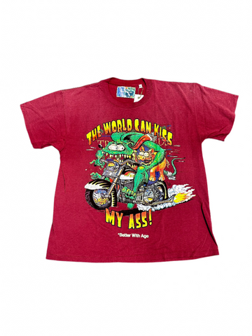 Kiss My Ass Burgundy Tee