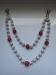 Silver/Red Beaded Wallet Chain