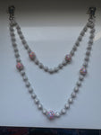 Silver/Pink Rainbow Beaded Wallet Chain