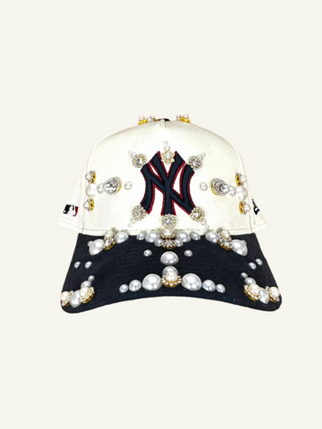 Tan/Navy Yankees Rhinestone Snapback (Version)