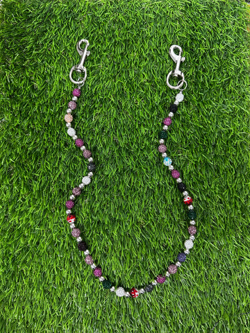 MULTI PINK RHINESTONE BEAD WALLET CHAIN