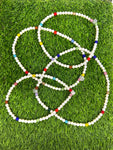 PEARL/MULTI RHINESTONE BEAD NECKLACE