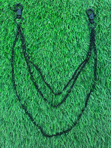 Triple Link Black Wallet Chain