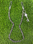 Silver Link w/ Red Crystal Ball and Saint Key Wallet Chain