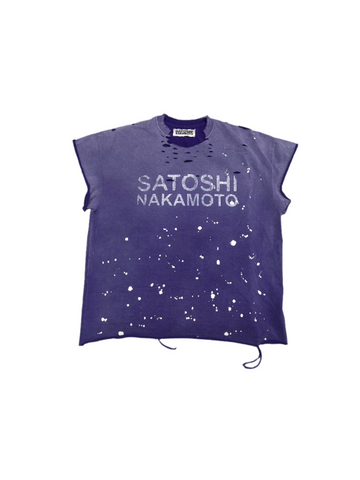 Satoshi Nakamoto Luke Sleeveless Purple Tee
