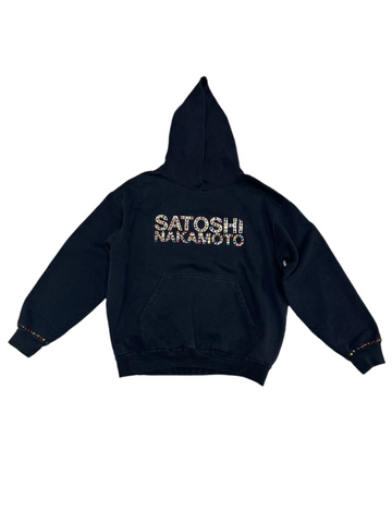 Satoshi Nakamoto Studded Logo Pullover Hoodie