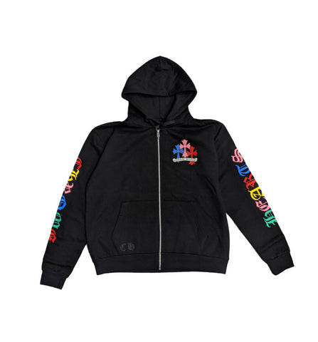 Chrome Hearts Multi Color Cross Cemetery Zip Up Hoodie
