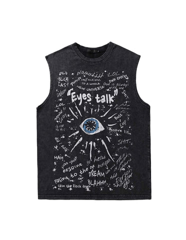 'Eyes Talk' Sleeveless Tee