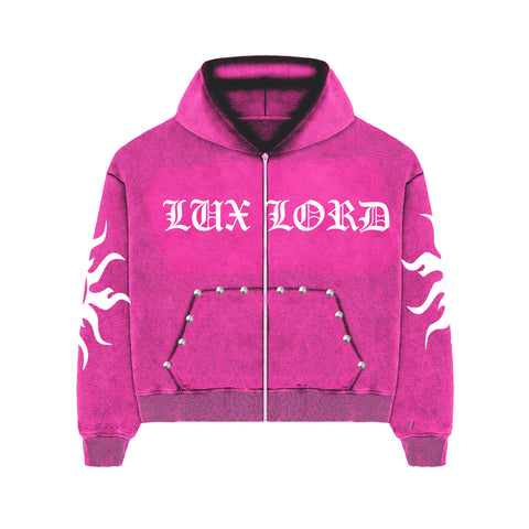 Pink Sun Zip-Up Hoodie