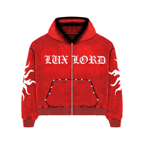 Red Sun Zip-Up Hoodie