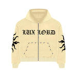 Cream Sun Zip-Up Hoodie