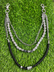 Triple Layer Motor Chain w/ Braided Band Wallet Chain
