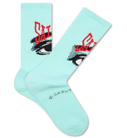 Saint Michael Eye Logo Blue Socks