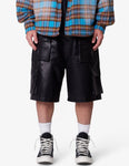 Baggy Leather Cargo Shorts