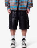 Baggy Leather Cargo Shorts