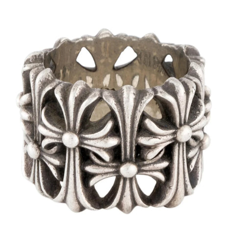 Chrome Hearts Inspired (Cemetery Cross Wide Band) Ring