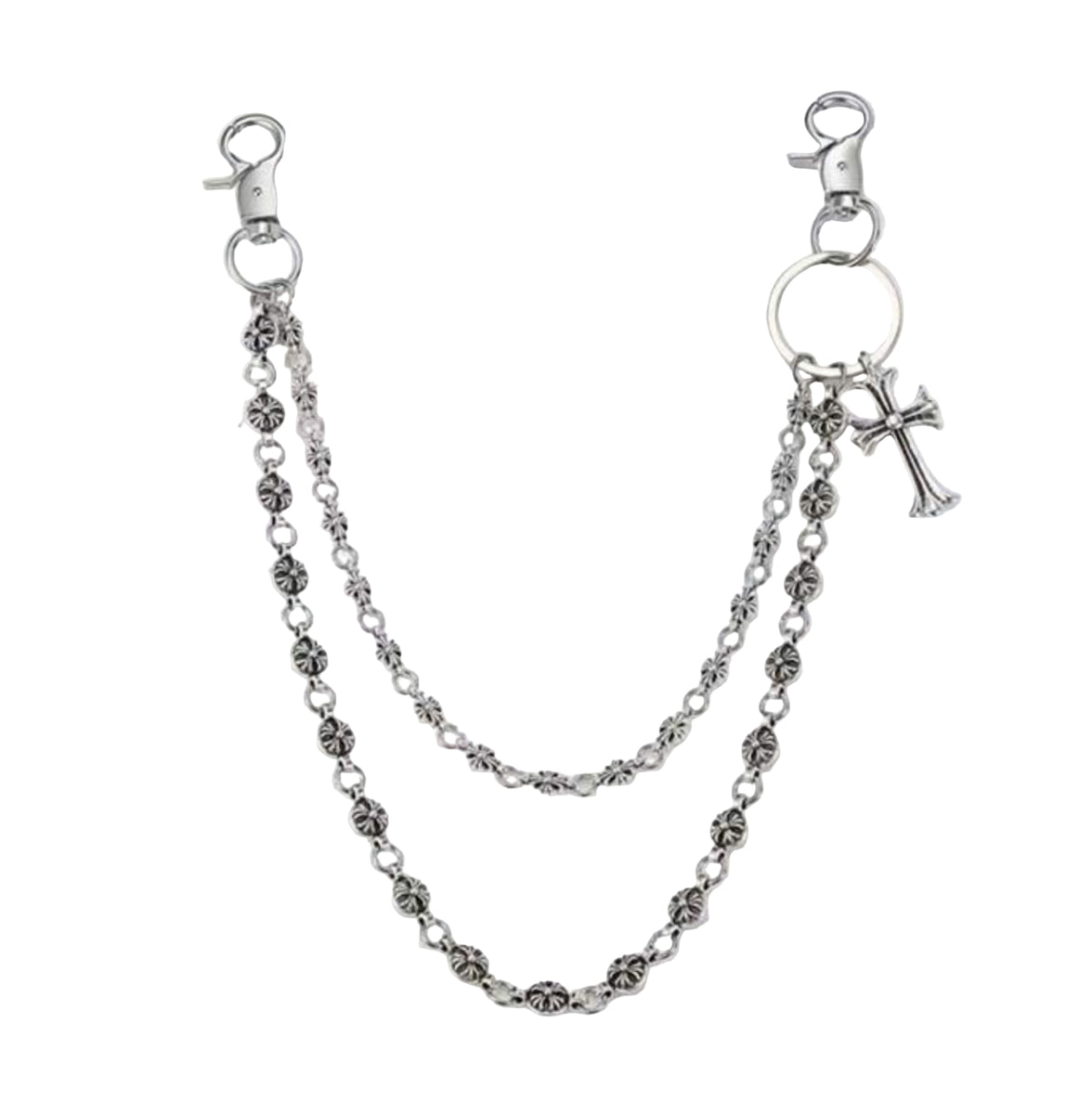 Chrome Hearts Inspired Double Link w/ Cross Wallet Chain – Token Miami